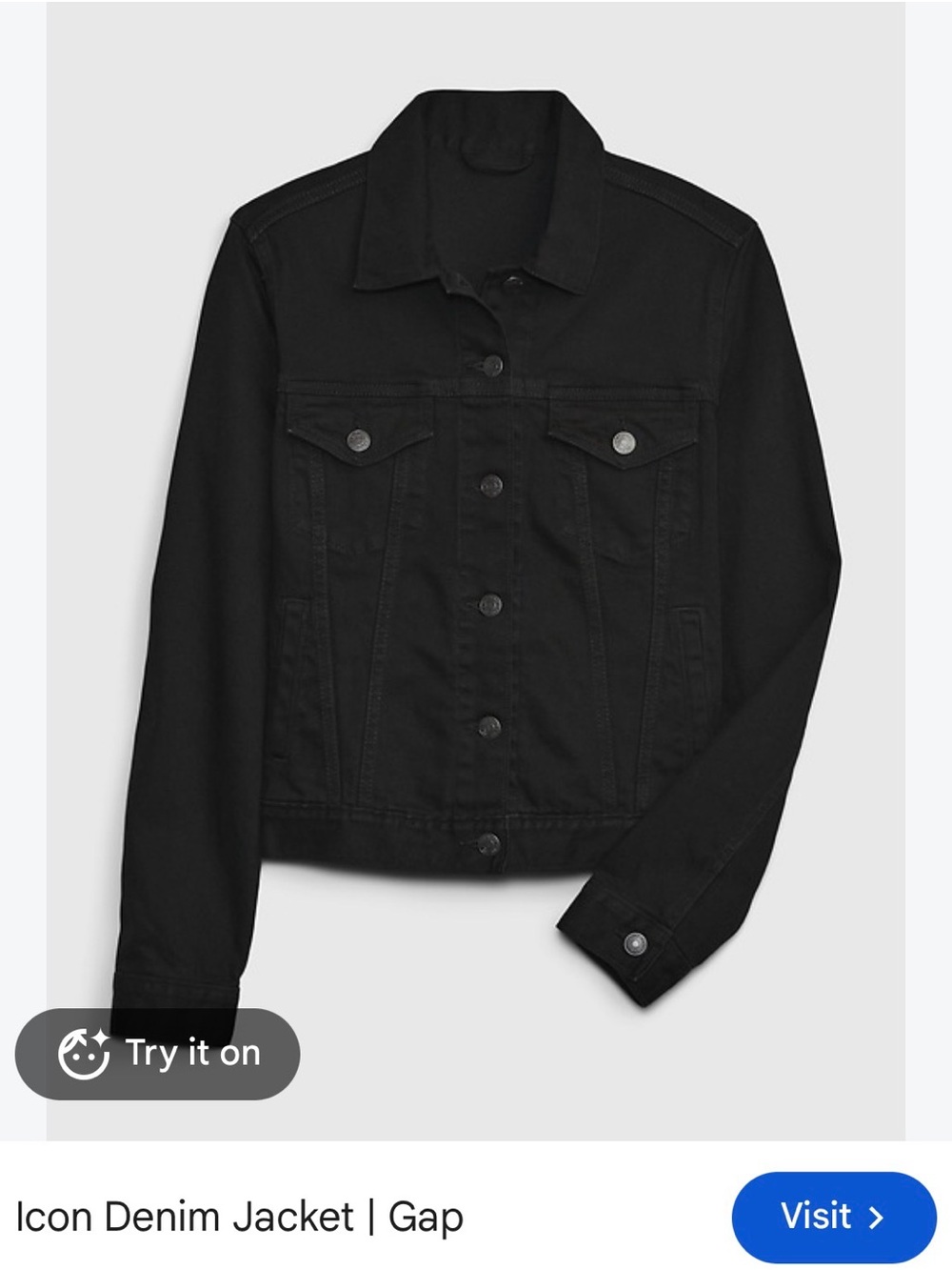 GAP Black Denim Trucker Jacket